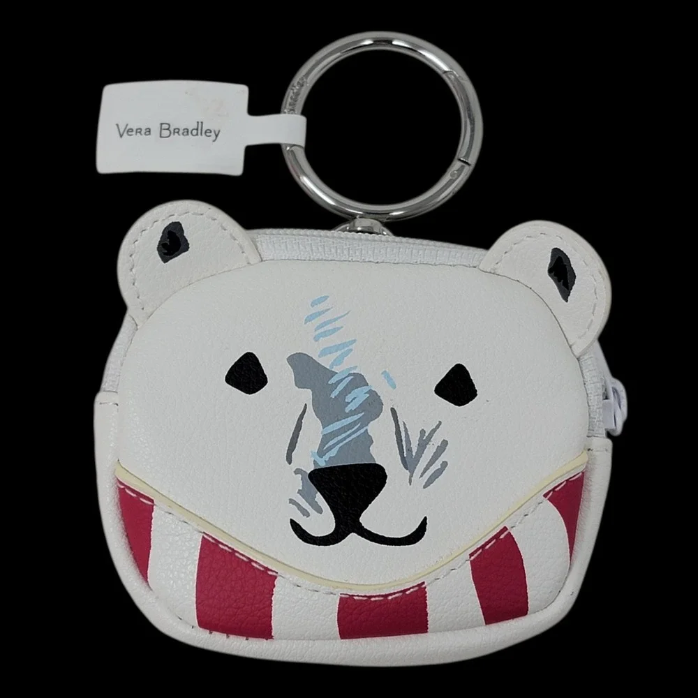 Vera Bradley Polar Bear Coin‎ Purse Bag Charm Beary Merry Holiday Gift New